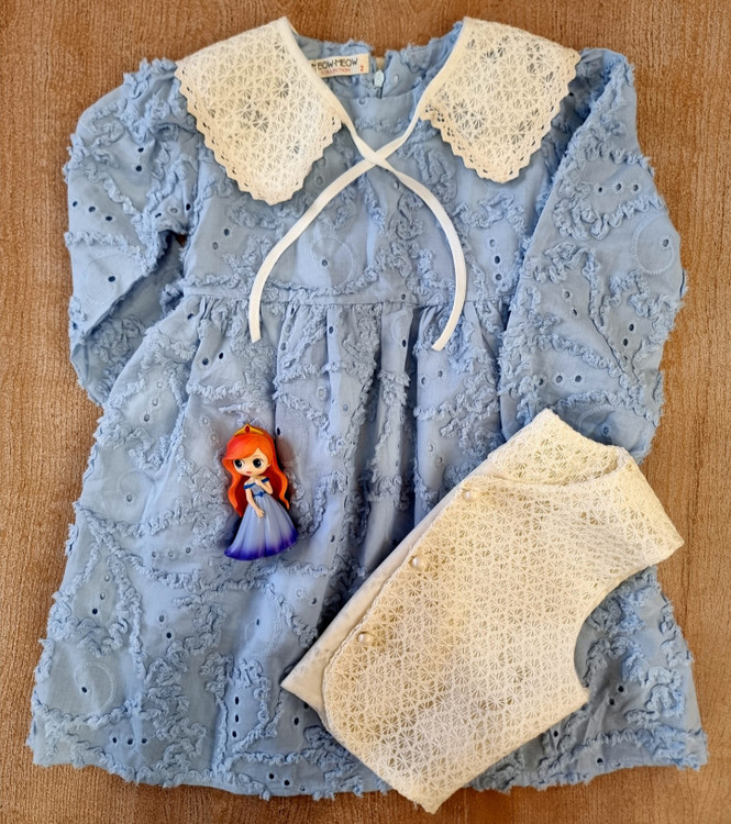 پیراهن آبی دخترانه